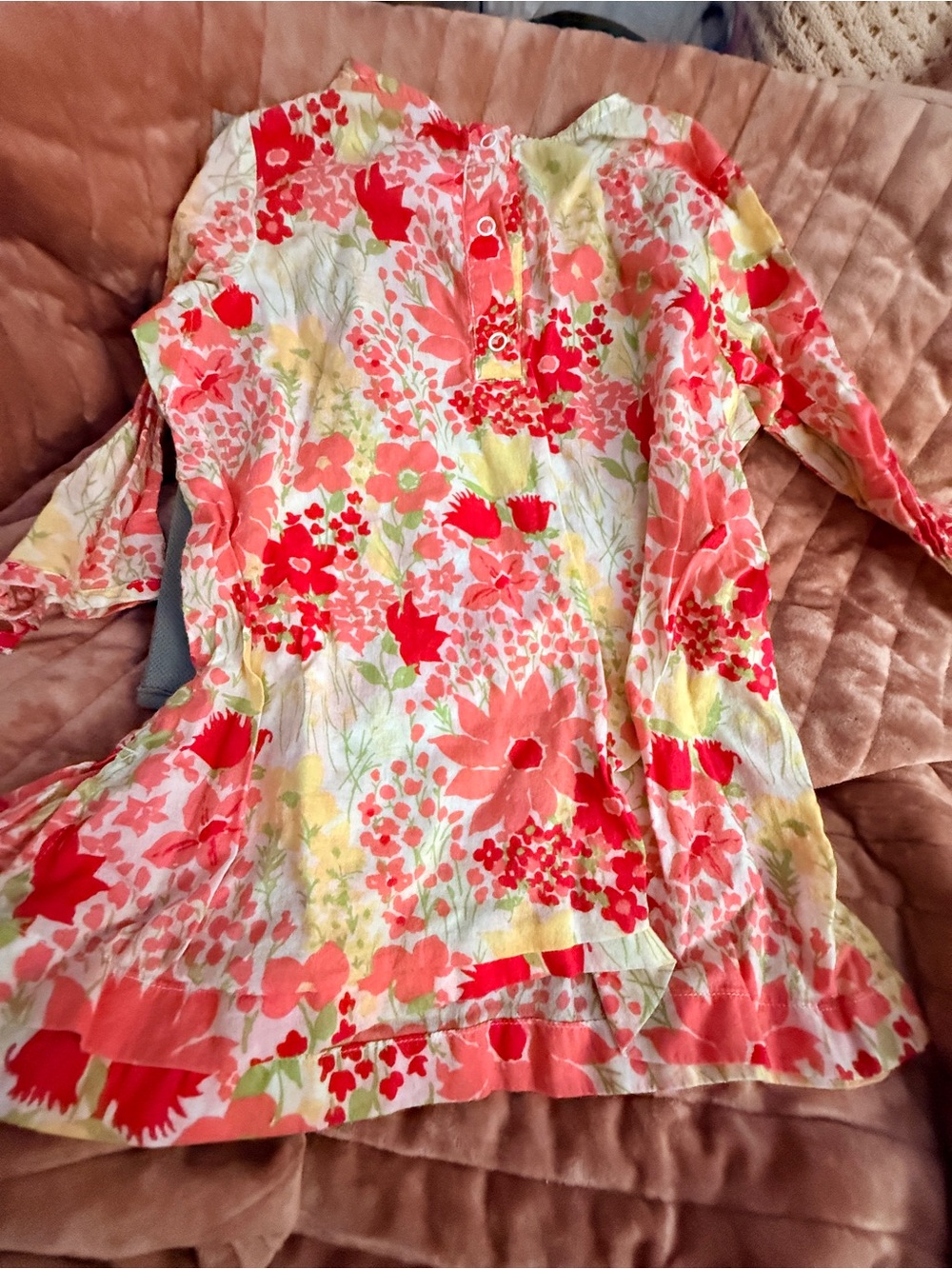 Janie and Jack Coral and Yellow Floral Tunic Dress